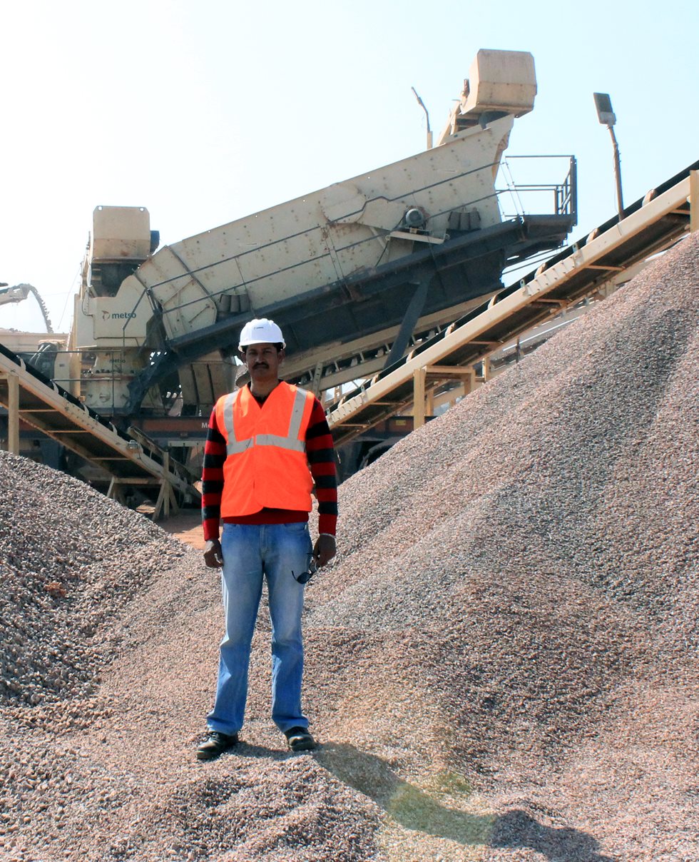 Employee standing at the Gayatri Projects Limited’s site