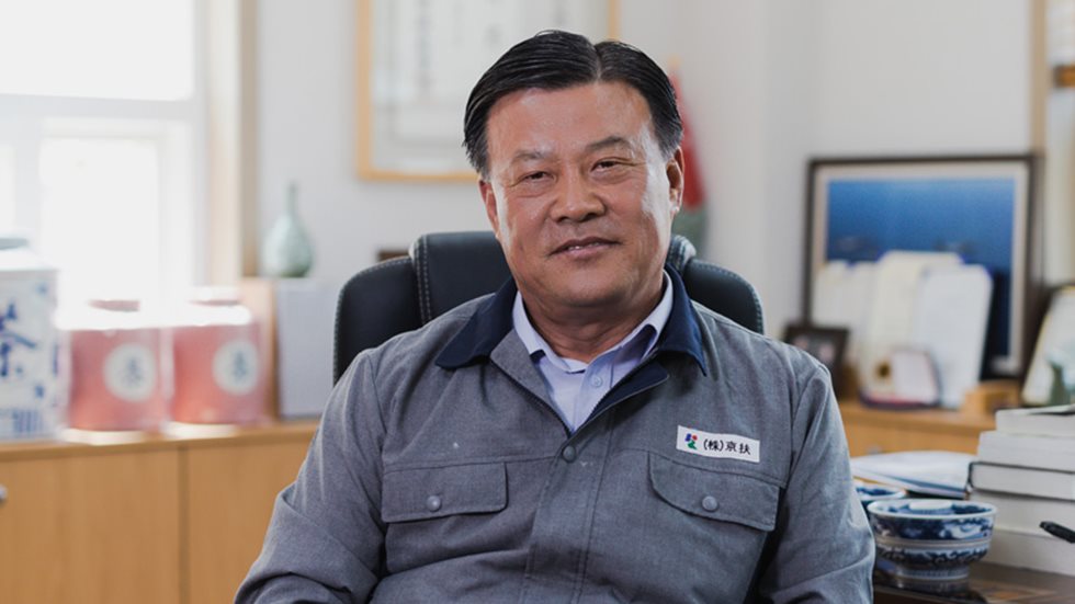 Mr. Park, owner and CEO of Kyung Boo Corporation pictured in his office.