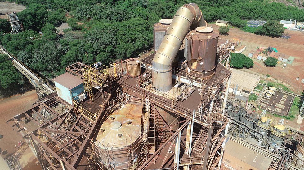 An aerial view of Resolute Mining's roaster.