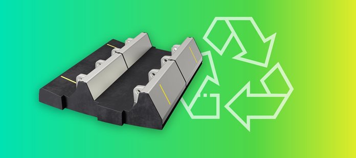 Circularity innovation enables the recycling of used Poly-Met™ mill liners. 